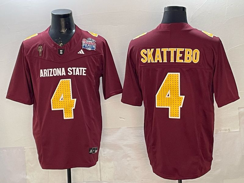 Men Arizona State Sun Devils #4 Skattebo Red 2026 NCAA Jersey->ncaa teams->NCAA Jersey